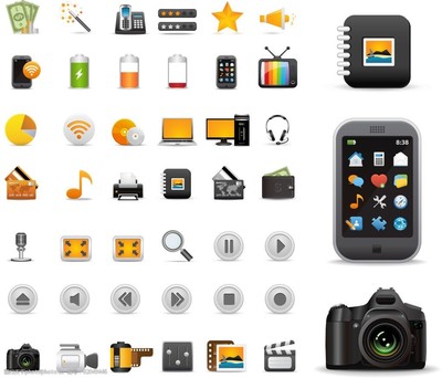 数码产品图标 小图标的背后，是科技与美学的交响
